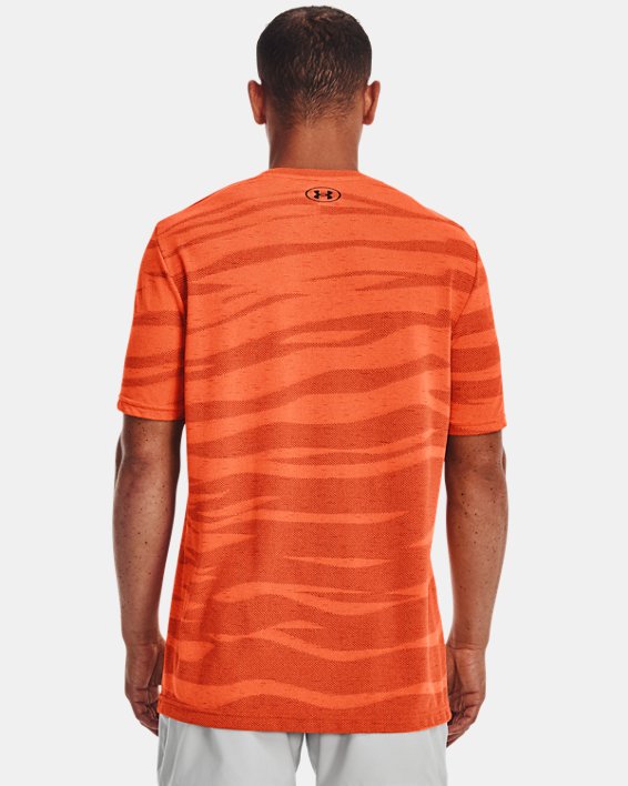 Men's UA Seamless Wave Short Sleeve in Orange image number 1